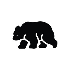 Black solid icon for grizzly bear