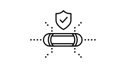 Simple Line Art Illustration of a Protected Device.