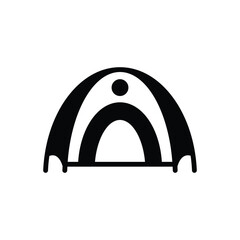 Black solid icon for tent © WEBTECHOPS