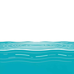 Abstract Turquoise Water with Pixel Art Style Ripple Effect on White Background Creates a Minimalist and Clean Ocean Scene