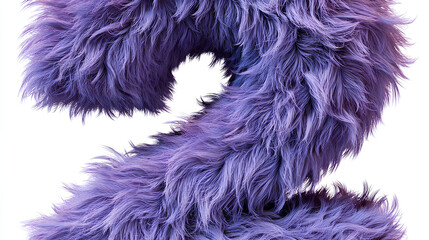 Purple furry number two Stock Illustration