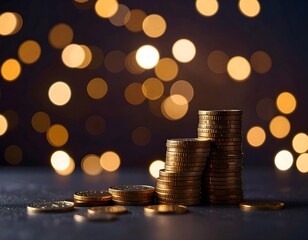 making stack of coin. invest save finance concept, saving money, investment