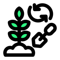 Compost Soil Outline Color Green Icon