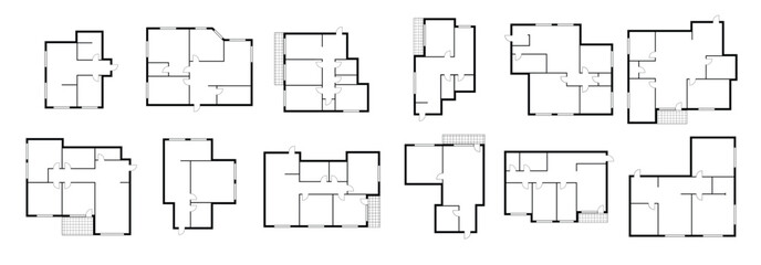 Obraz premium apartment floor plans house room layout