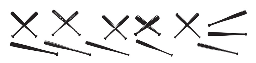 baseball bats silhouette white background