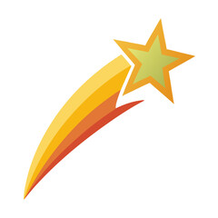 Minimalist color vector illustration of a shooting star