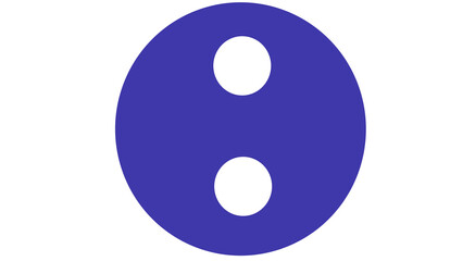 Blue Button with Circle Division Symbol