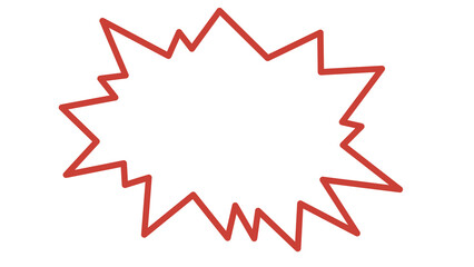Red Explosion Shape Outline Illustration