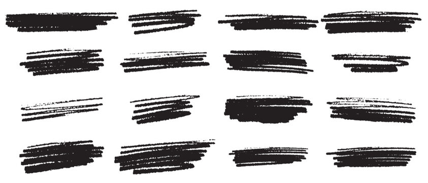 collection of vector brush hand drawn graphic element set