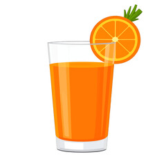 Pixelated Glass of Orange Juice Garnished with Citrus Slice on White Background