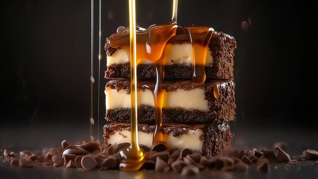 Choco brownies cheese cake sweet dessert honey