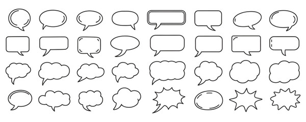 Fototapeta premium Variety of speech bubbles for expressing thoughts, conversations, and ideas in modern communication designs