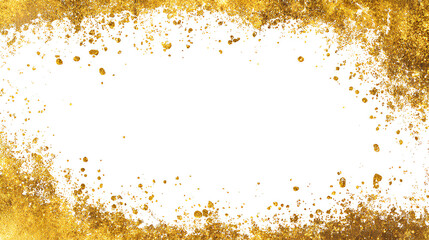 Splash Gold Foil texture, . Golden splatter frames glitter. Gold stroke on transparent background. A banner for luxury advertising. An invitation to a wedding or anniversary. Stock Illustration