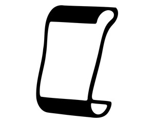 Black and White Illustration of an Old Scroll for Historical Documents