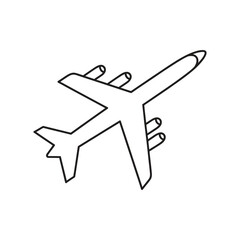 Obraz premium Simple line drawing of airplane flying high, perfect for travel blogs or aviation themed designs