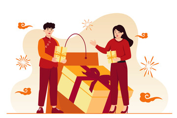 Chinese New Year Shopping Illustration