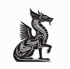 Legendary Chimera Monster from Greek Mythology Vector Illustration on white background