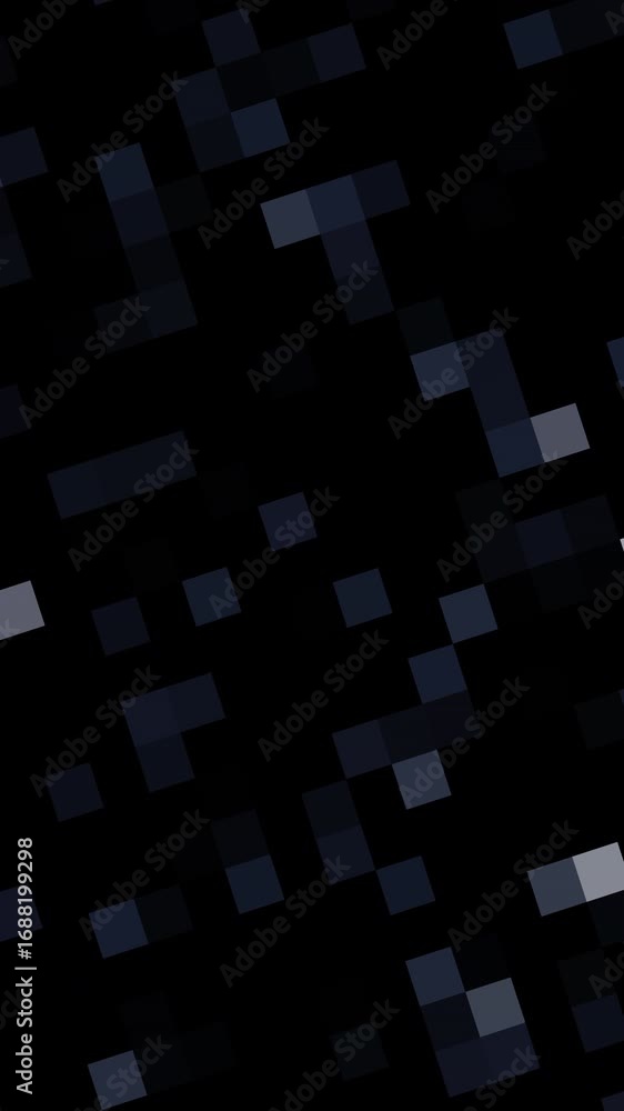 Poster abstract digital animation with pixelated movement and dark aesthetic design