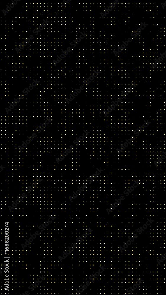 Poster abstract black background with animated dots, creating a technological vibe