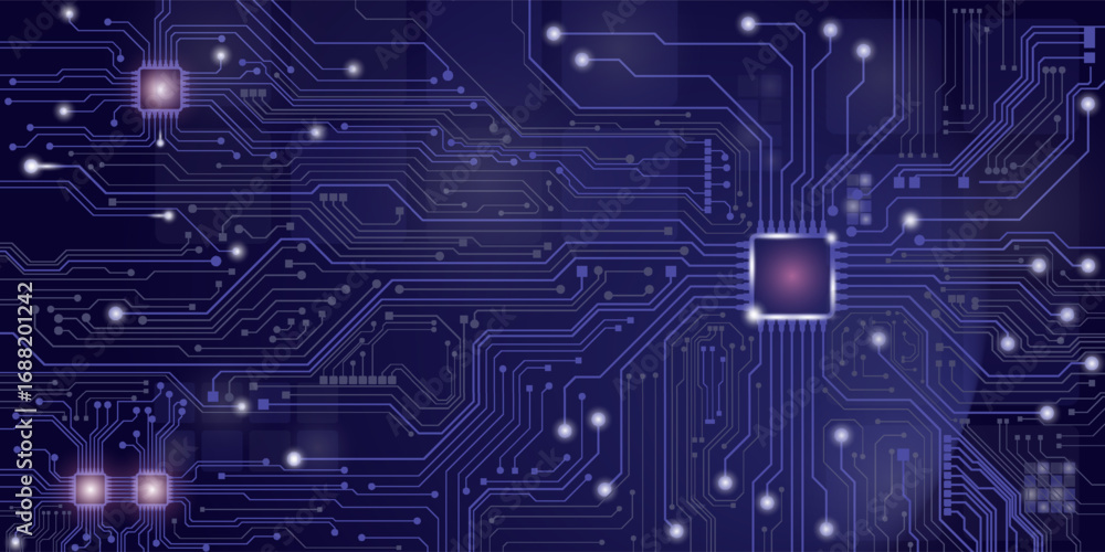 Poster circuit board. technology background. central computer processors cpu concept. motherboard digital c