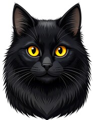 Close-up portrait of a black cat