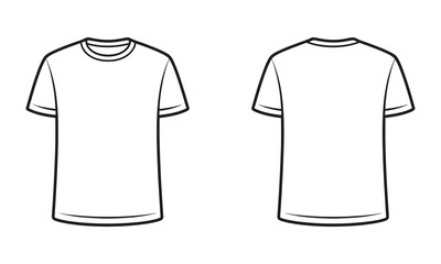 Naklejka premium Blank white t-shirts front and back views ready for your custom designs and branding