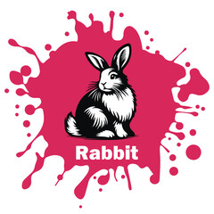 Rabbit vector animal bunny illustration for symbol, celebration poster element, t-shirt design and other business