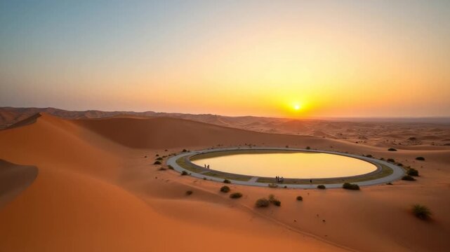 Oasis surrounded