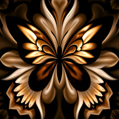 Abstract fractal design, evoking a symmetrical butterfly.