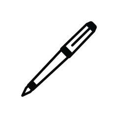 Black solid icon for pen