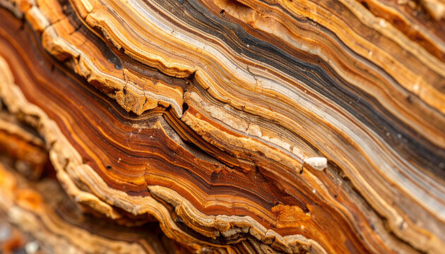 Colorful layered rock surface