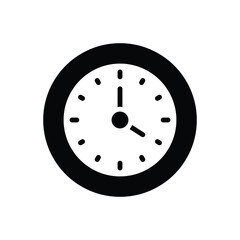 Black solid icon for clock