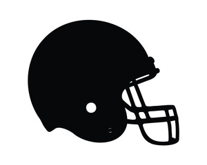 Fototapeta premium A Solid Black Football Helmet with Detailed Face Mask on White Background