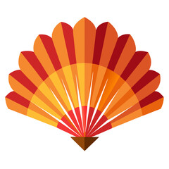Minimalist color vector turkey feather fan design © RehanRU