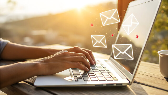 Boost your business with seamless email marketing on a laptop outdoors, perfect for digital campaigns and connecting with your audience in a modern way