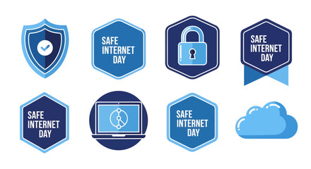 Safe Internet Day Icon Set Security, Safety & Awareness Graphics