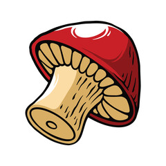 Adorable Mushroom Cartoon Illustration in Sketch Style