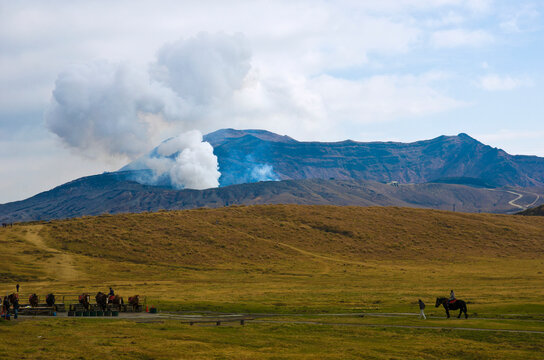 Mt. Aso in Kumamoto prefecture, Kyushu, Japan.