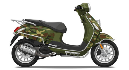 Obraz premium Camouflage scooter vector illustration, a stylish and modern transportation