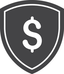 Secure dollar shield icon represents financial protection safety security investment wealth money growth vector