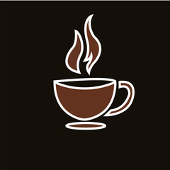 Modern Coffee Logo Design – Minimalist Coffee Cup Branding Icon for Cafe, Restaurant, and Coffee Shop Identity
