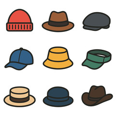 Hat icons Vector Illustration