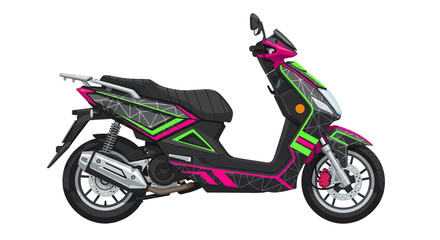 Modern electric scooter with vibrant futuristic design for urban mobility