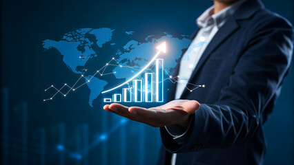 Visualize your dynamic financial growth with this modern upward trend, showing global market success and prosperity in your innovative business strategies
