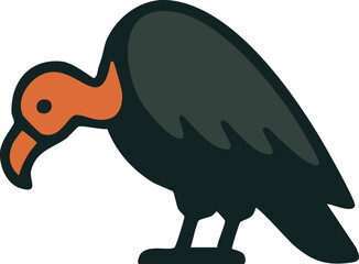 vulture vector flat design illustration