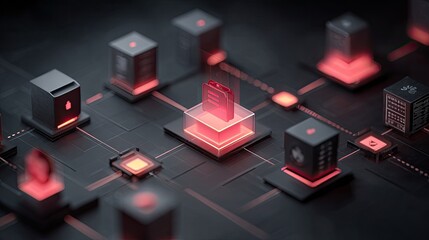 Data Network Architecture Server Connection Technology Cloud Computing Network Blockchain Communication Cybersecurity AI