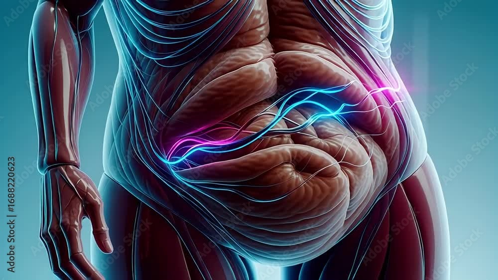 Poster dynamic neural pathways illuminate a vibrant, active brain with glowing energy pulses