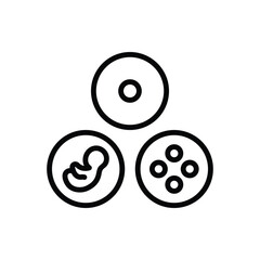 Black line icon for embryo culture