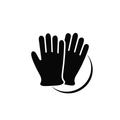 Obraz premium Silhouette icon of a pair of protective gloves for safety and work