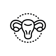 Black line icon for ovulation